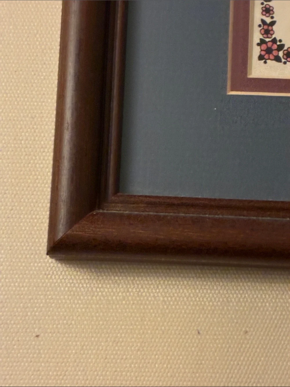 Poem “When I am an Old Woman… Art in Brown Frame with Blue Mat